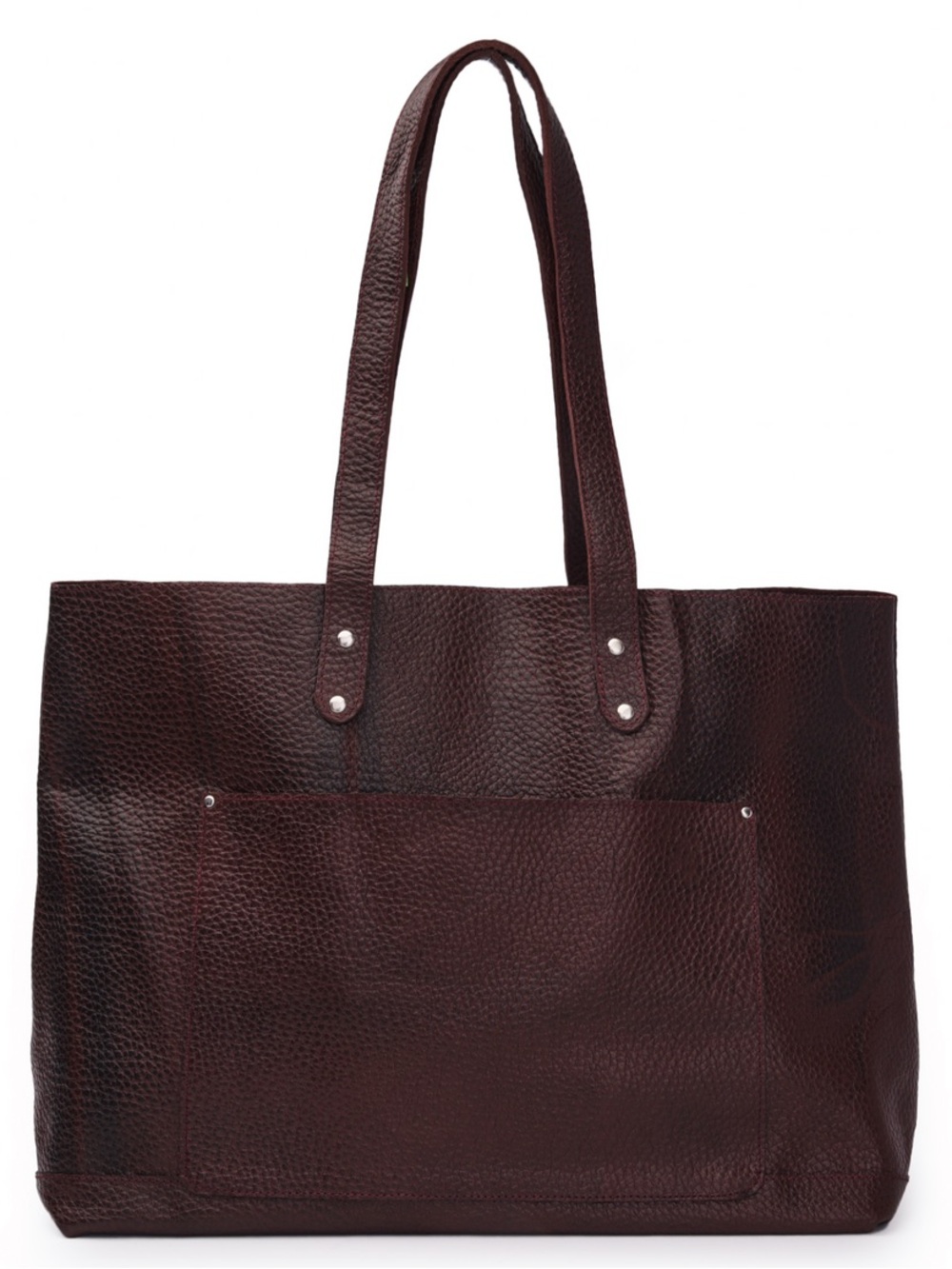 Bucks Classic Leather Tote Medium in Maroon  “DK”
